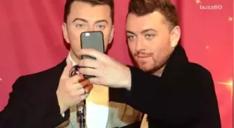 Sam Smith Takes Selfies With 'Wax Sam Smith' At Madame Tussauds