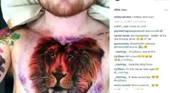 Ed Sheeran Tricks Fans With Lion Chest Tattoo