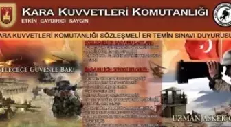 Gaziantep Sözleşmeli Er Sınavı 25 Aralık'ta Yapılacak