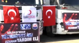 Gölbaşı Belediyesi'nden Bayır Bucak Turkmenlerine 3 Tır İnsani Yardım