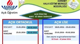 Açık Ortaokul ve Açık Lise Kayıt Tarihleri Açıklandı