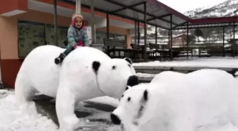 Kamyon Şoforü Kardan Adam Değil, Kardan Kutup Ayısı Yaptı