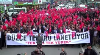 Düzce'de Binlerce Kişi Terörü Lanetlemek İçin Yürüdü