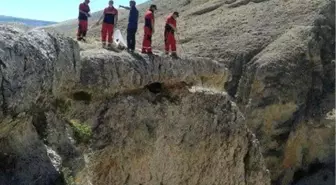 Kayalıklarda Mahsur Kalan Keçiyi Afad Kurtardı