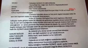 Kocaeli Fethullah İsmini Değiştirmek İçin Mahkemeye Başvurdu