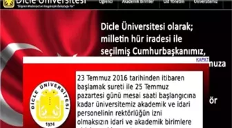 Dicle'de Akademik ve İdari Birimlere Giriş Yasaklandı