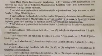 Darbe Girişimine Afyonkarahisar'da Önceden Hazırlık Yapıldığına Dair Belge Ortaya Çıktı