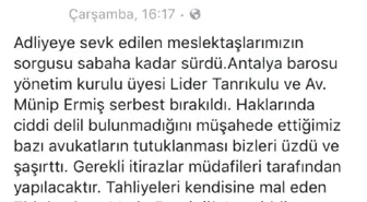 Antalya Barosu Başkanı Bacanlı'dan, Feyzioğlu'na Tepki (Yeniden) (2)