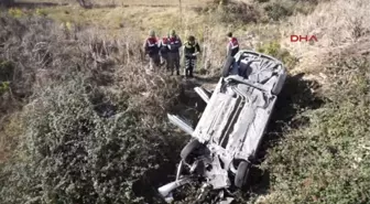 Tekirdağ'da Otomobil Şarampole Yuvarlandı 1 Ölü, 2 Yaralı