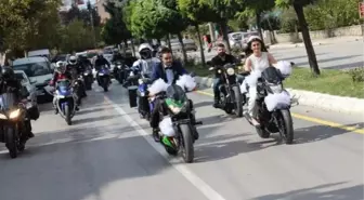 Isparta'da Motosikletli Düğün Konvoyu