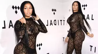 Nicki Minaj'ın Dantel Elbisesi Geceye Damga Vurdu