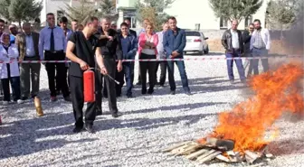 Aksaray Devlet Hastanesi'nde Yangın Söndürme Tatbikatı