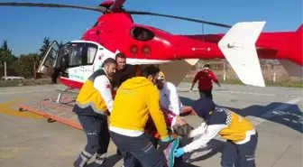 Yaşlı Kadının Yardımına Ambulans Helikopter Yetişti