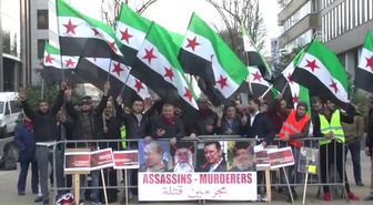 Brüksel'de Halep Protestosu