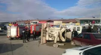 Malatya'da Beton Mikseri Devrildi: 1 Yaralı