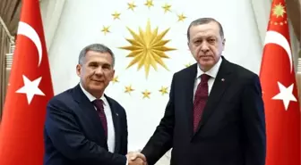 Cumhurbaşkanı Erdoğan, Tataristan Cumhurbaşkanı ile Bir Araya Geldi