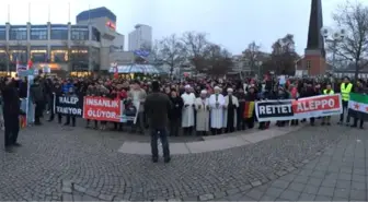 Nürnberg'de Halep'te Yaşananlara Dur Mitingi Yapıldı