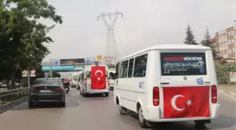 Bursa'da Servis Şoförleri Terör Olaylarını Kınadınden Terör Protestosu