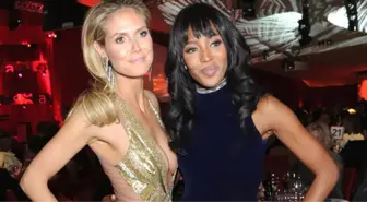 Manken Naomi Campbell ile Güzel Oyuncu Heidi Klum Öpüştü