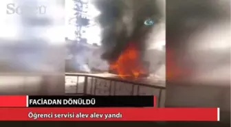 Bilecik'te Öğrenci Servisi Alev Alev Yandı