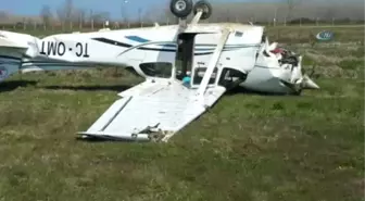 Samsun'da Kadın Pilotun Kullandığı Uçak İniş Sırasında Pistten Çıkarak Takla Attı