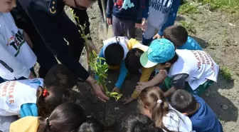 Ortaca'da Minik Öğrenciler Fidan Dikti