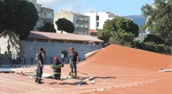 Aydın'da Restorasyonu Yapılan Hangarın Çatısı Çöktü: 1 Yaralı