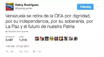 Venezuela Amerikan Devletleri Örgütü'nden Çekiliyor