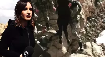 Nazlı Çelik, Teröristlerin Kaldığı Mağaradan Karşıya Askerin Yardımıyla Geçti