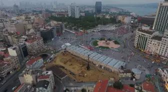 Taksim Cami'nin İnşaat Çalışmalarındaki Son Durum Havadan Görüntülendi