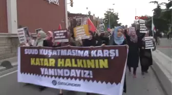 Suudi Arabistan Başkonsolosluğu Önünde 'Katar' Protestosu