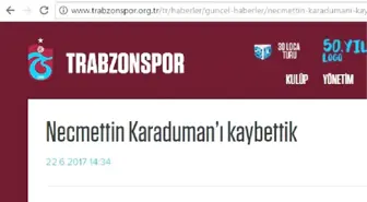 Trabzonspor, Necmettin Karaduman İçin Mesaj Yayınladı