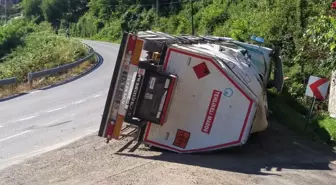 Ordu'da Lng Yüklü Tanker Devrildi: 1 Yaralı