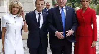 Fransa Cumhurbaşkanı Macron'dan ABD Başkanı Trump'a Resmi Karşılama