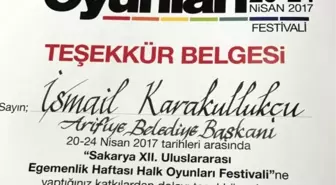 Ziya Cevherli'den Başkan Karakullukçu'ya Teşekkür Belgesi