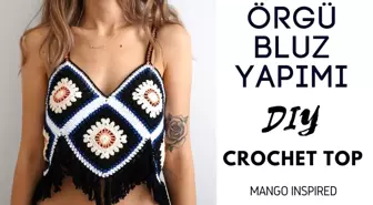 Mango Örgü Bluz Yapımı / Dıy Crochet Top