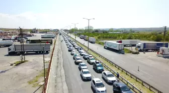 Trafik Kuyruğu Çilesi Havadan Görüntülendi