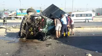 Hurdaya Dönen Otomobilden Emniyet Kemeri Sayesinde Sağ Çıktı