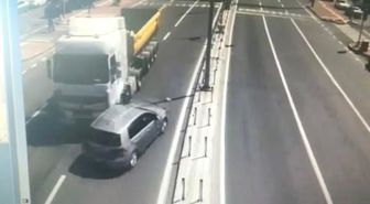 Tır Otomobile Çarptı: 1 Yaralı