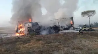 Seyir Halinde Alev Alan Tır Yandı