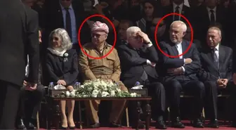 İran Dışişleri Bakanı Zarif ve Barzani, Talabani'nin Cenazesinde Yan Yana Oturdu