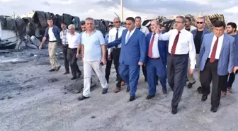 Vali Su, Tarsus Hali'ndeki Yangın Bölgesini İnceledi
