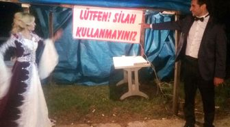 Gelinle Damattan Pankartlı Önlem