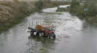 Kamyonun Çarptığı Traktör, Yeşilırmak'a Uçtu: 1 Yaralı