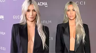 Kim Kardashian'dan Sınırları Zorlayan Kıyafet! Ceketinin İçine Hiçbir Şey Giymedi