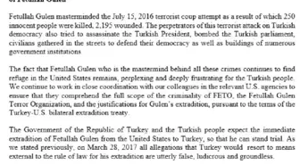 Washington Büyükelçiliği'nden Gülen'in Kaçırılacağı İddialarına Yanıt