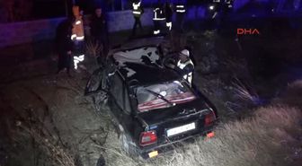 Uşak Otomobil Şarampole Uçtu 1 Ölü, 4 Yaralı