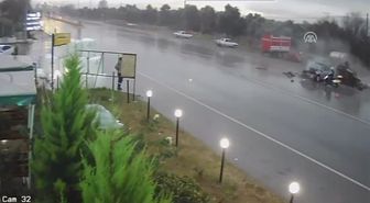 Trafik Kazası Güvenlik Kamerasında