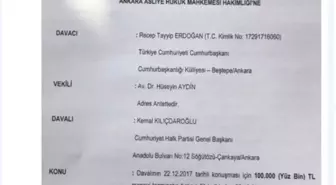 Cumhurbaşkanı Erdoğan'dan Kılıçdaroğlu'na 250 Bin TL'lik Manevi Tazminat Davası