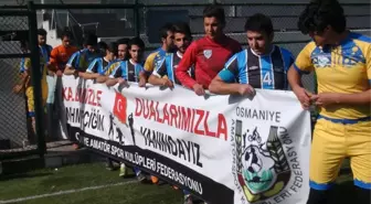 Osmaniyeli Futbolcular Zeytin Dalı Harekatı'na Pankartla Destek Verdiler